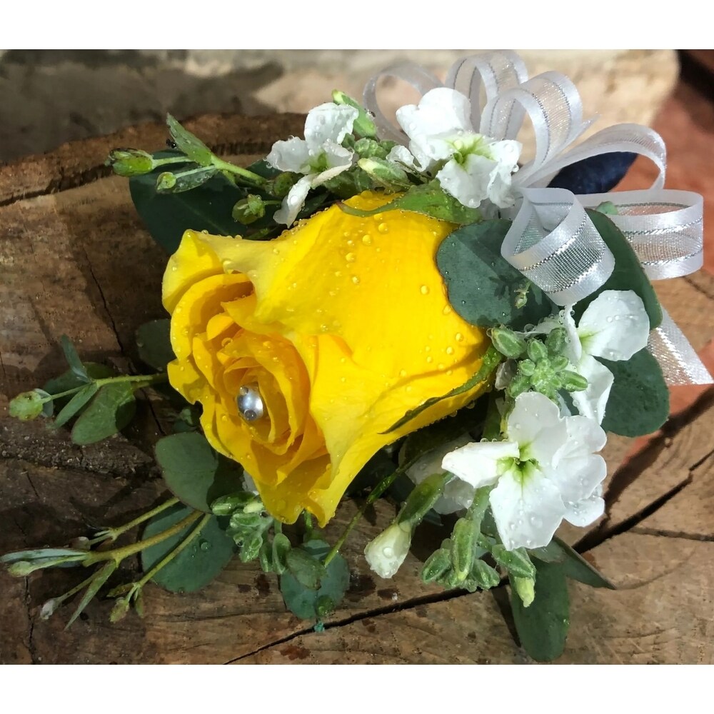 Yellow and White Corsage and Boutonniere Set in Randallstown