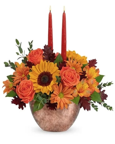 Cozy Sunflower Centerpiece Flower Arrangement
