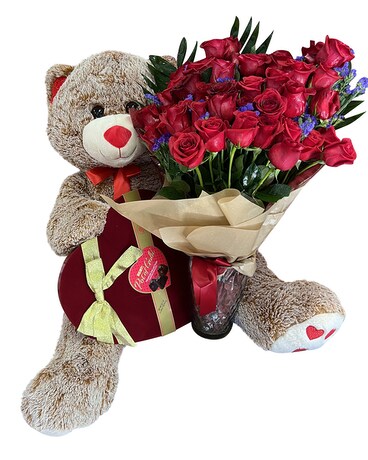 I Love You Valentine Bundle Flower Arrangement
