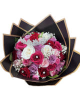 25 Long Stem Roses size,  inches height and  inches wide.
