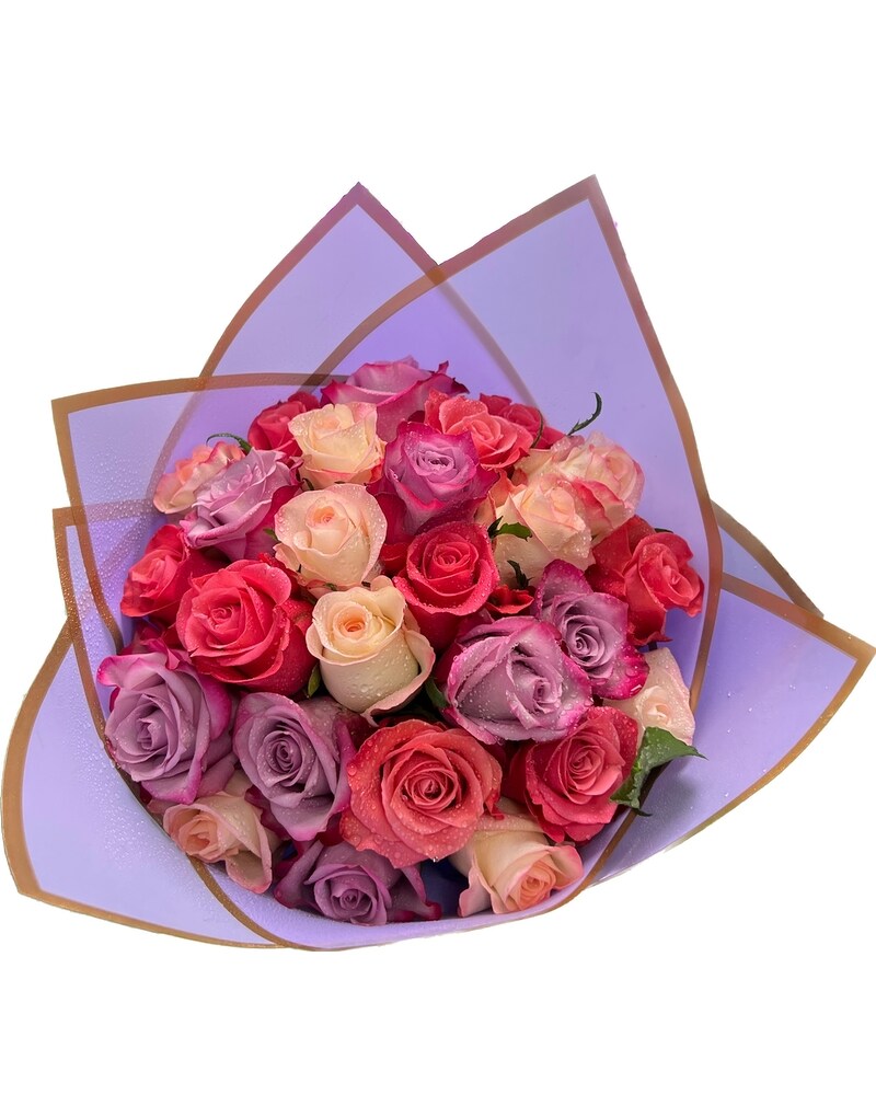A7665 10pcs 44cm Artificial 5 Heads Rose Flower Bouquet