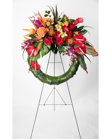 Tropical Sunset Wreath Flower Arrangement