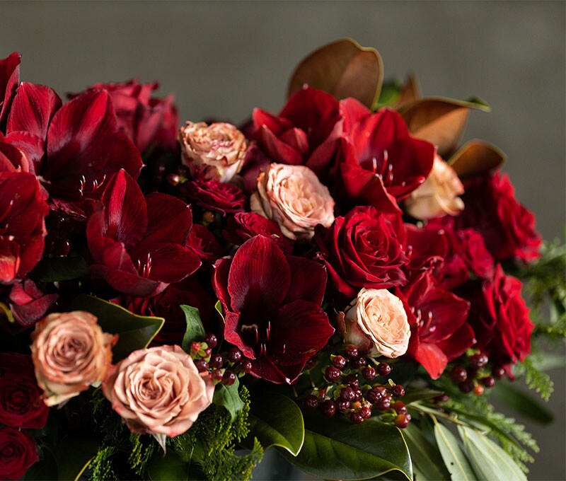 Amaryllis and Roses Flower Bouquet