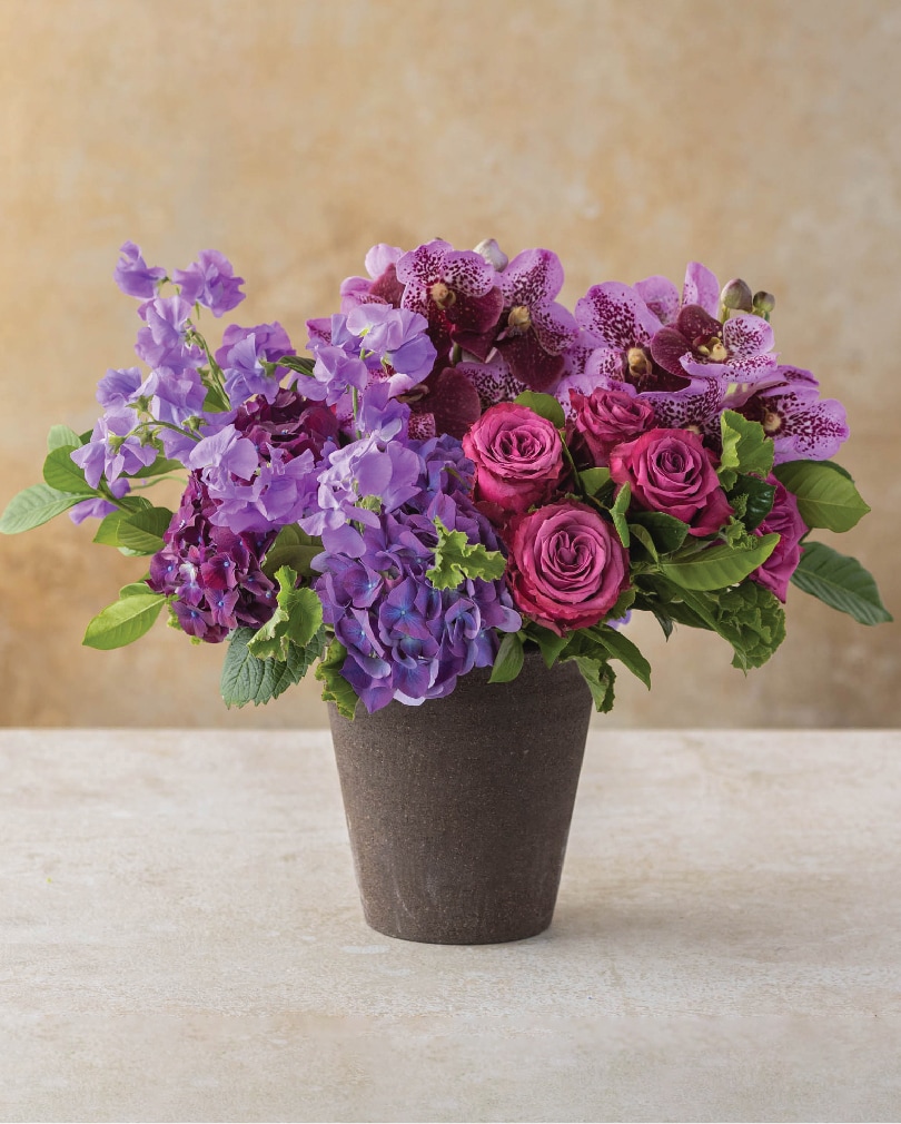 Violet in Bloom Flower Arrangement