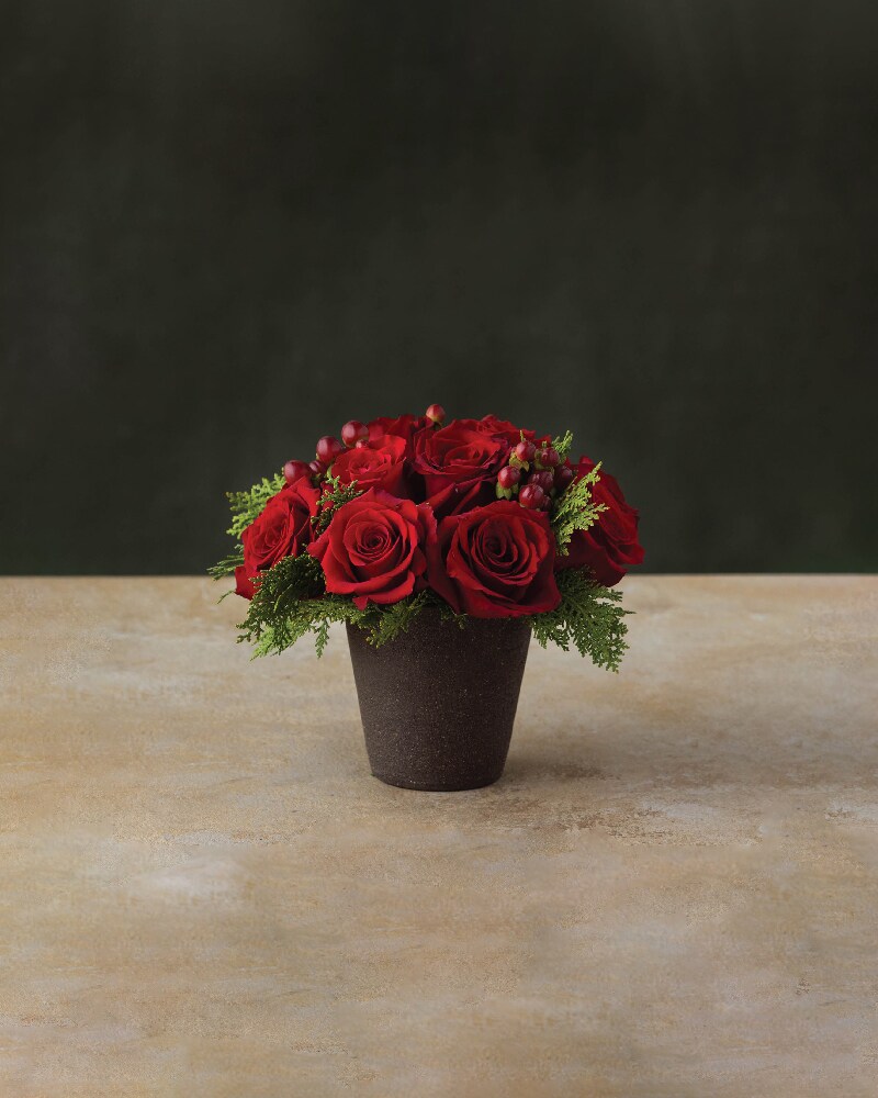 Scarlet Rose Flower Arrangement