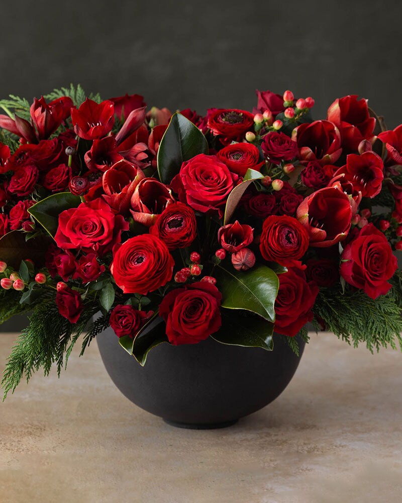 Ruby Radiance Flower Arrangement