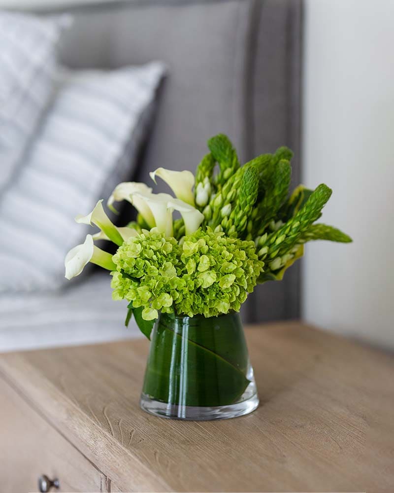 Bedside Table Arrangement Flower Arrangement