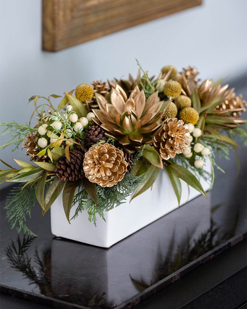 Gilded Trough Flower Arrangement