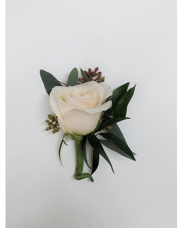 White Rose Boutonniere Boutonniere