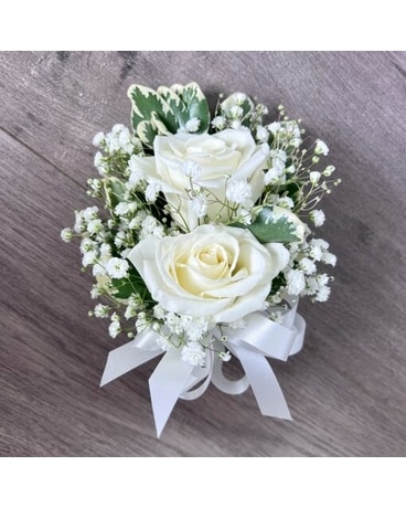 CLASSIC DOUBLE ROSE WRIST CORSAGE in Waltham MA - Waltham's