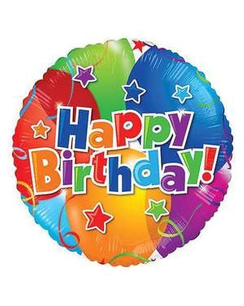 18in Happy Birthday Flowers Balloon