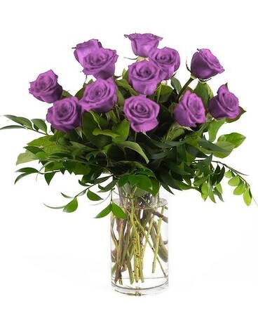Classic Premium Dozen Lavender Roses Flower Arrangement