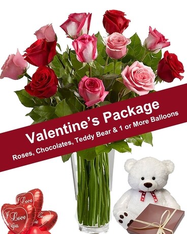 True Romance Roses Package Flower Arrangement