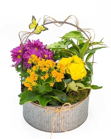 Huisman European Garden Metal Tin Flower Arrangement