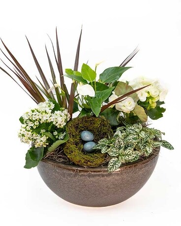 Huisman European Garden Oval Ceramic Flower Arrangement