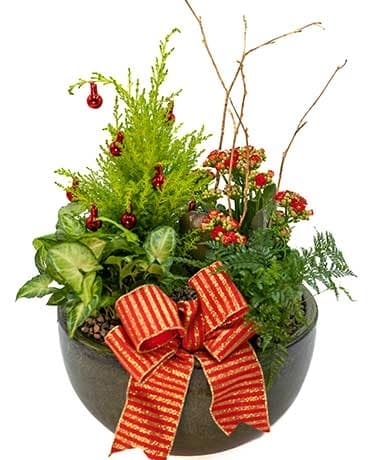 Christmas Tree Planter Flower Arrangement