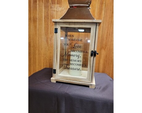 Lantern Wood and Copper - Memory Flower Arrangement