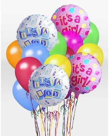It's A Girl Balloon Bunch Flower Arrangement