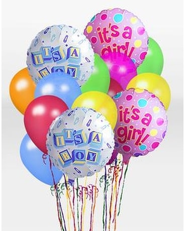 It's A Boy Balloon Bunch Flower Arrangement