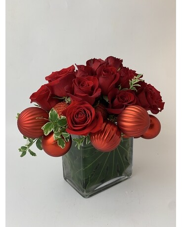 Royal Christmas Roses Red Flower Arrangement