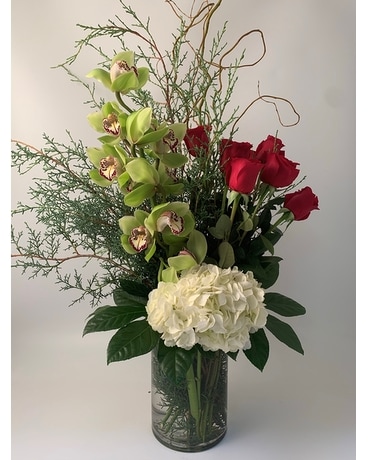 Holiday Modern Tall Flower Arrangement