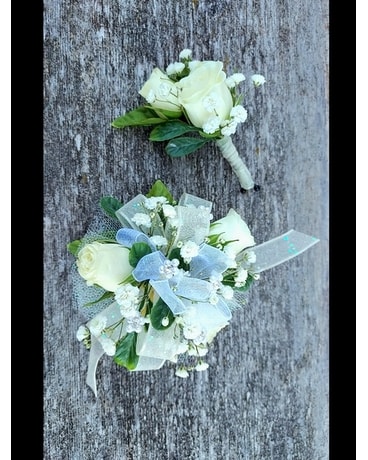 Couples Special WHITE Corsage