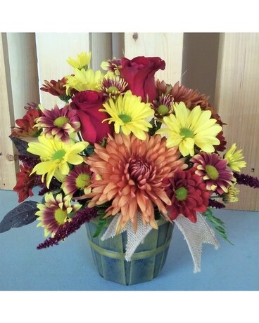 Bushel Blooms Flower Arrangement