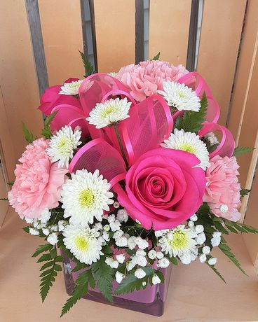 Designer Plush Pink Flower Arrangement