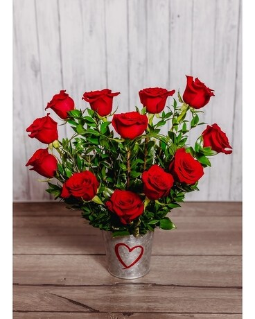 Heart of Roses Flower Arrangement