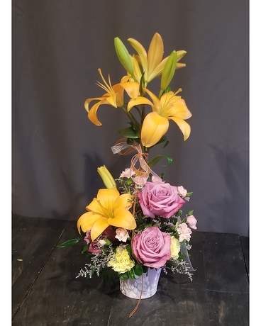 Vibrant Topiary Flower Arrangement