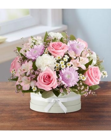 FloraBloom Hatbox Flower Arrangement