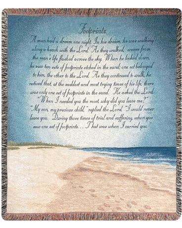 Footprints in the Sand Throw Gifts