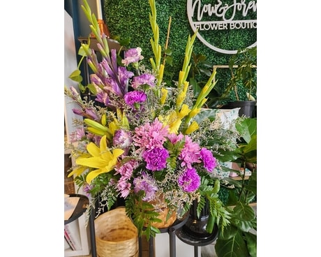 Liliy & Glads Basket Flower Arrangement