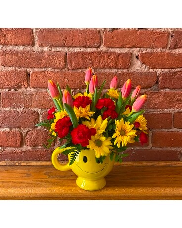 Be Happy Bouquet with Tulips Flower Arrangement