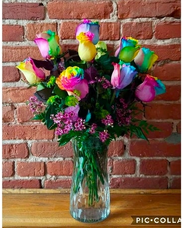 Forsberg's Premium Rainbow Roses Flower Arrangement