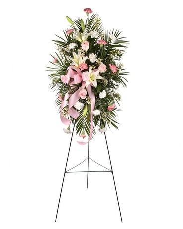 Simply Serene Standing Spray Funeral Arrangement