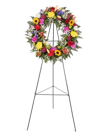 Circle of Life Standing Wreath Sympathy Arrangement