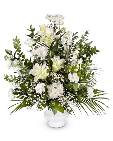 White Delight Sympathy Arrangement