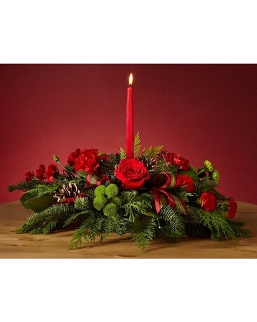 By The Candlelight Centerpiece Flower Arrangement