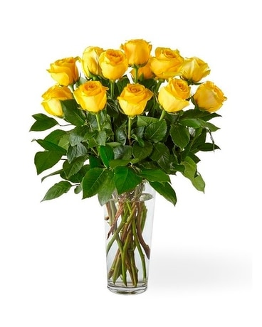 Rose Yellow Dozen Flower Arrangement