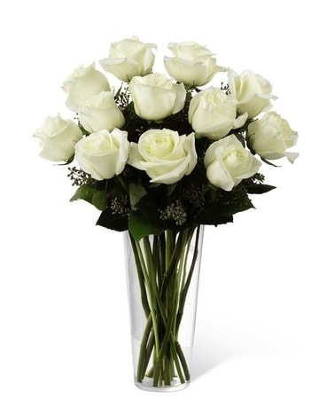 Rose White Dozen Flower Arrangement