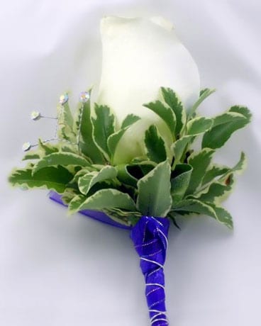 White Rose Boutonniere Boutonniere