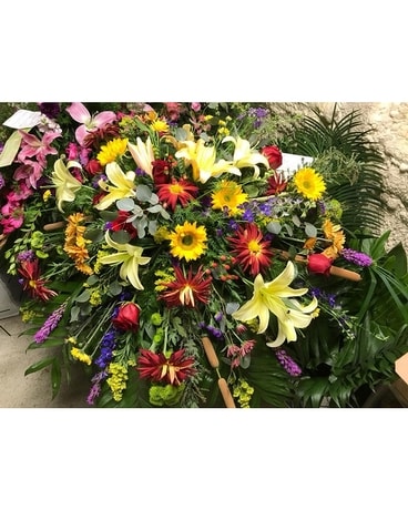 Reflections of Color Funeral Casket Spray Flowers