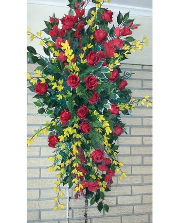 Assorted Silk Spray Funeral Arrangement