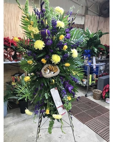 LSU Colors Standing Spray Wreath