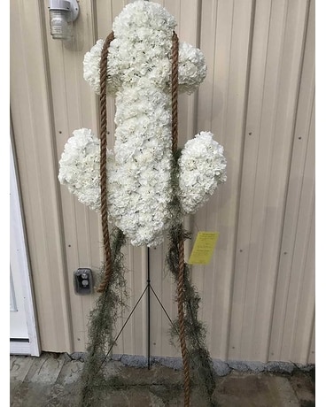 All White Anchor Spray Wreath