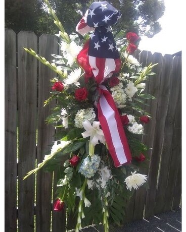 American Flag Sympathy Spray Wreath