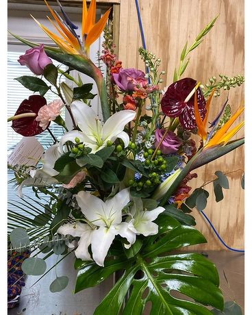 Tropics and Lillies Flower Arrangement