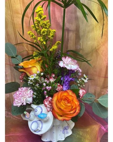 Mother Day Teapot Flower Arrangement
