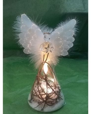 7.5 in Glass Lighted Angel- Gifts